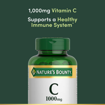 Side angle of Nature's Bounty green bottle showcasing the authentic imported vegetarian caplets certification