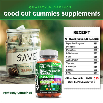 Clean Nutraceuticals GoodGut multi-enzyme complex bottle showcasing premium plant based ingredients