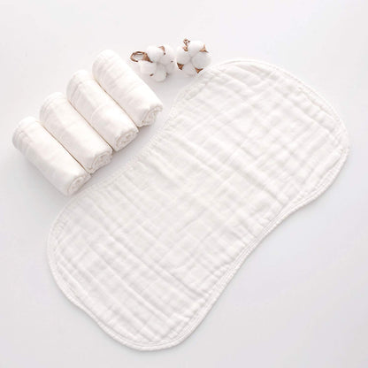 Unisex white Mukin burp cloths for newborn registry gift