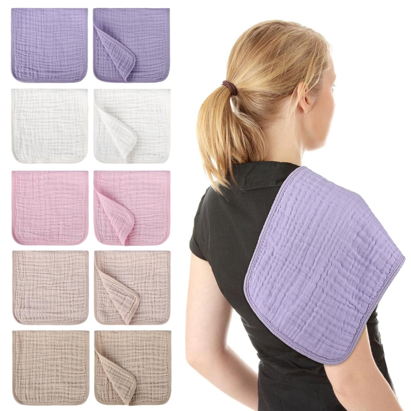 Arnzion baby muslin cloths showing 20 by 10 inch size