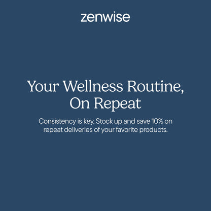 Zenwise Health women's supplement packaging indicating shelf stable no refrigeration formula.