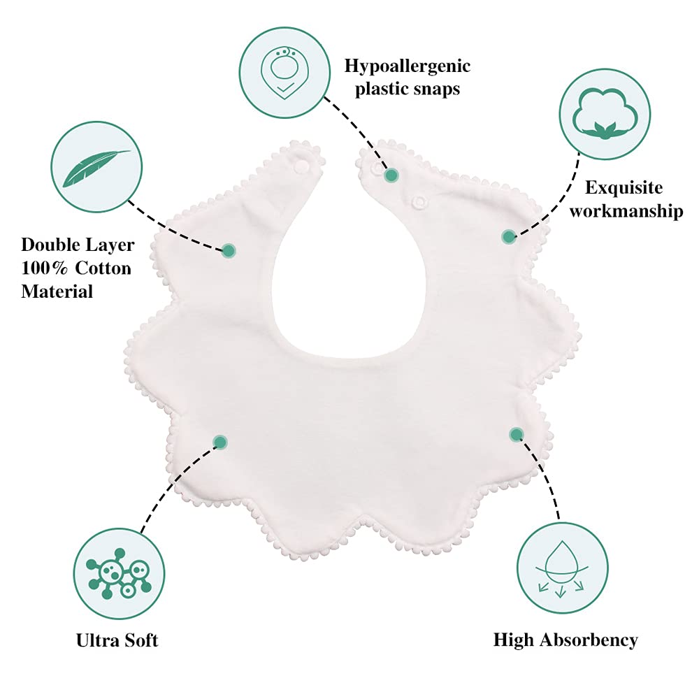 Close up of Jangannsa cotton scalloped edge baby bib
