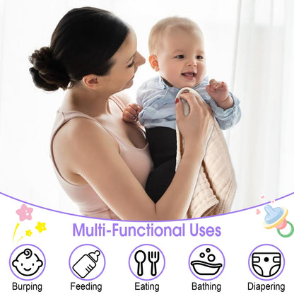 Folded soft muslin cotton burp cloths for newborn