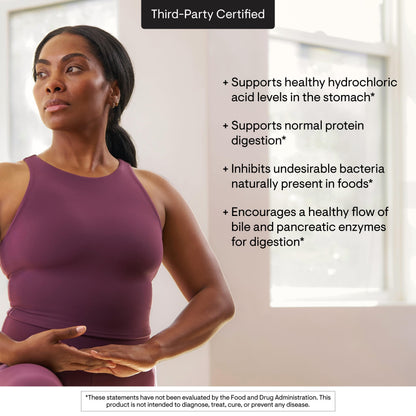 Thorne Betaine Hydrochloride and Pepsin gluten free digestive support facts