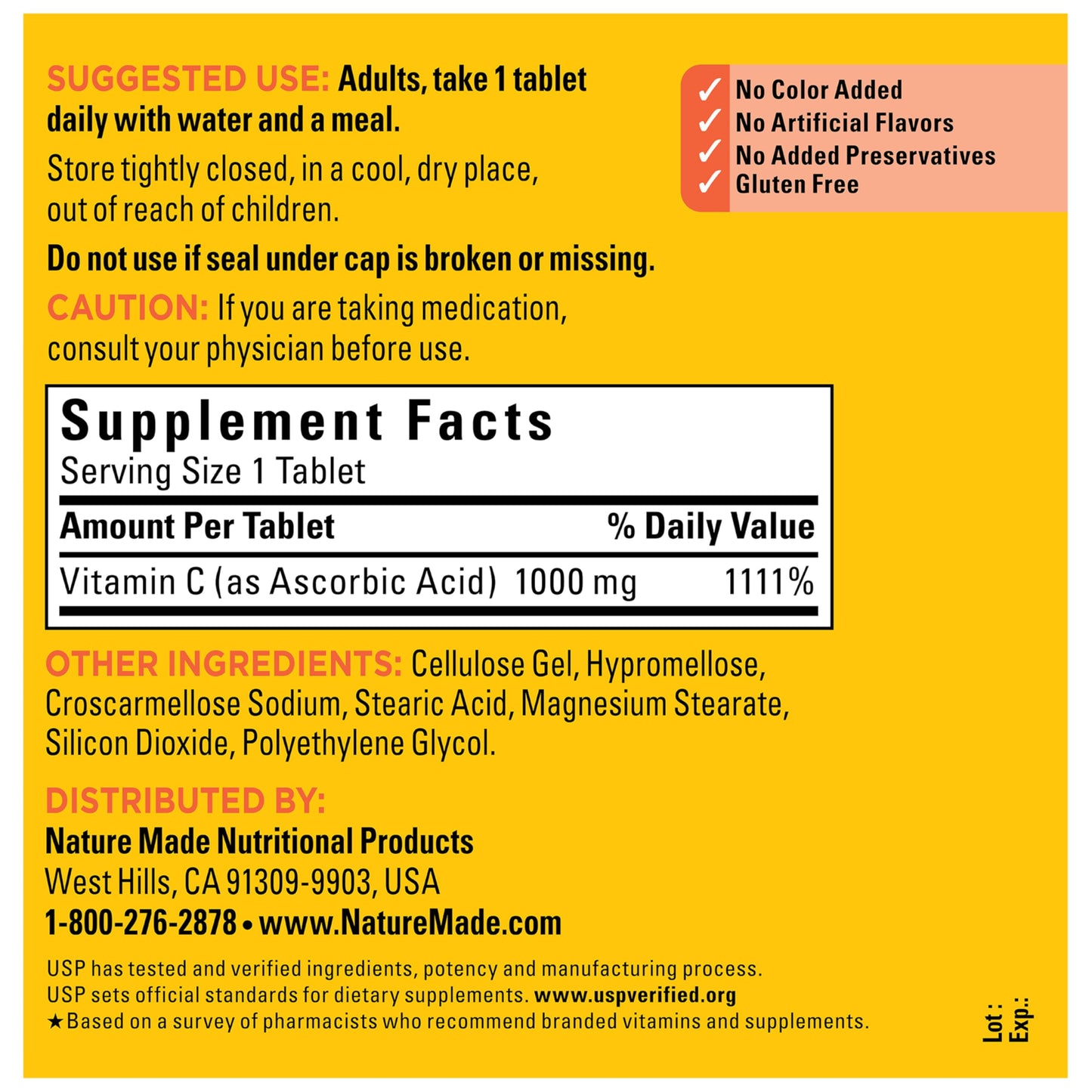 Nature Made premium health product showing secure under cap protective seal for consumer safety.