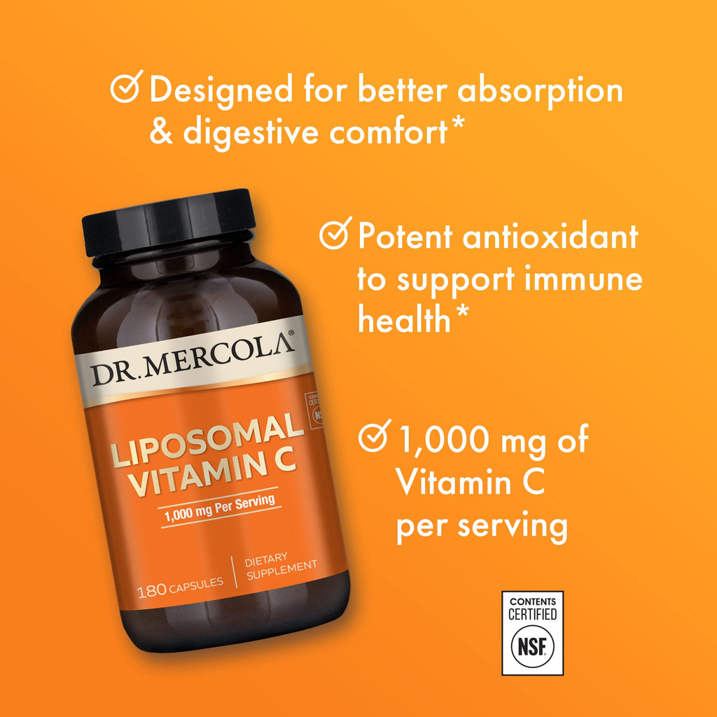 Dr. Mercola Liposomal Vitamin C capsule close up view