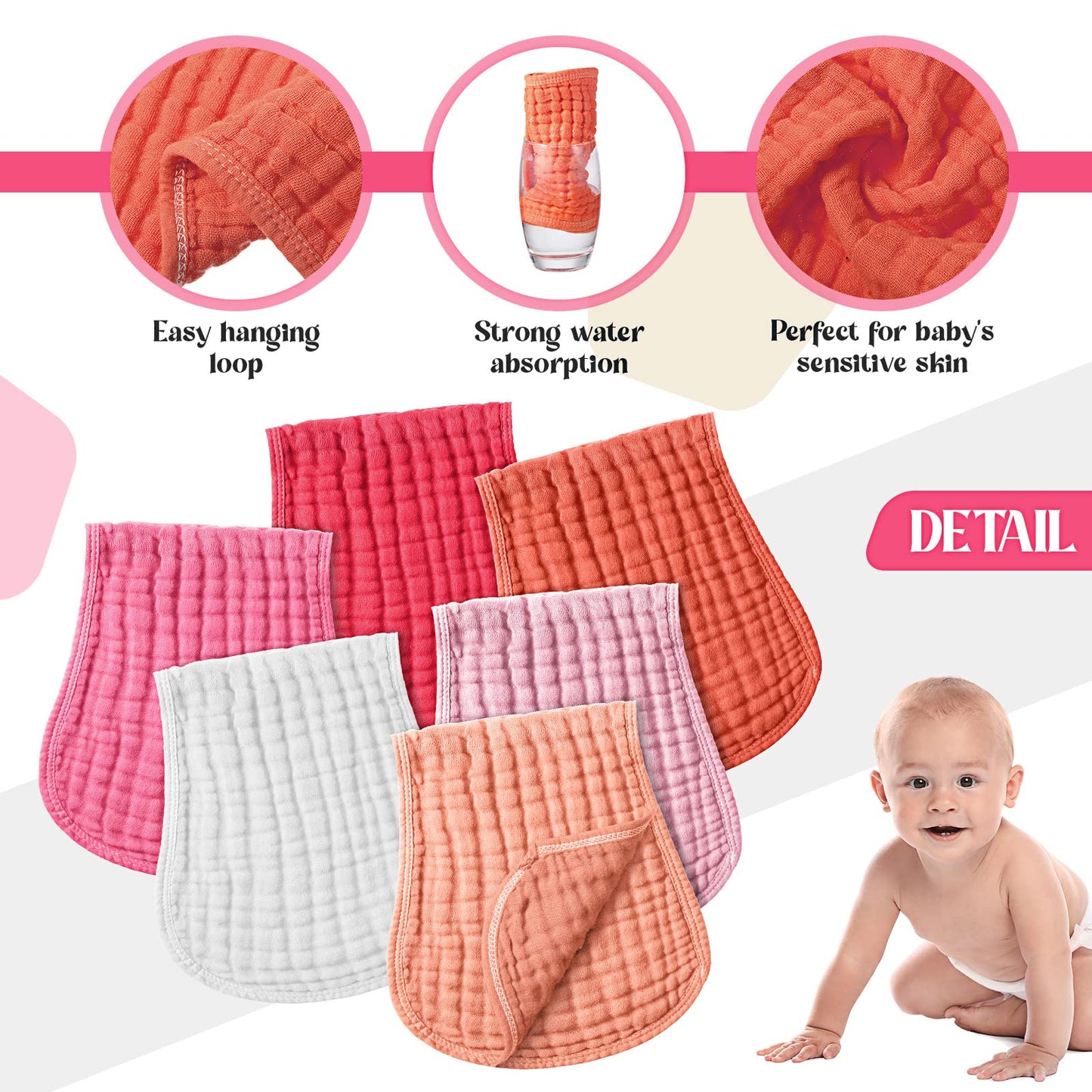 Frienda baby burping cloth 20 by 9 inch size reference