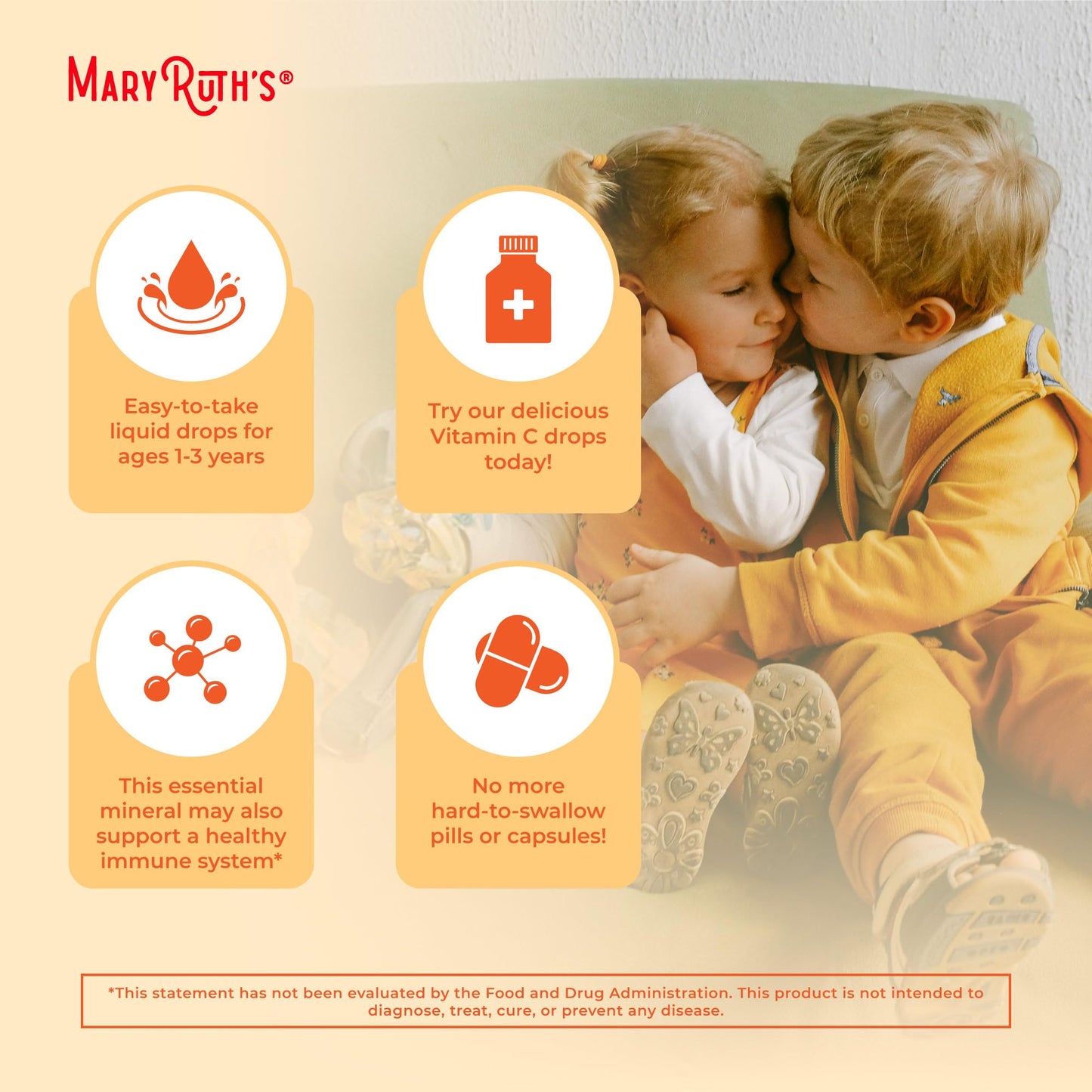 USA imported MaryRuth Organics toddler liquid vitamin C orange vanilla one fluid ounce