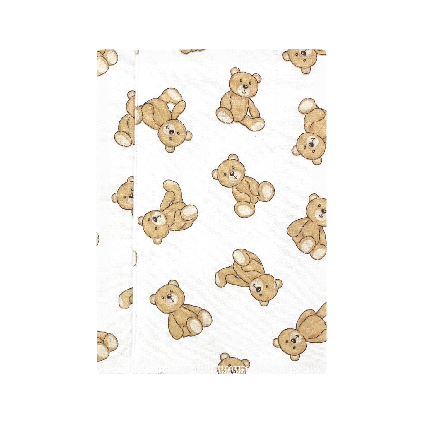 Seven pack of unisex baby burp cloths with teddy bear print
