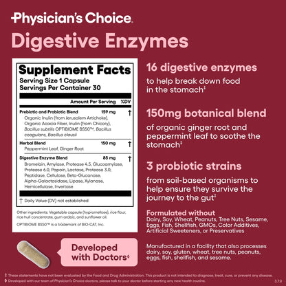 Physician's Choice fast acting digestive enzymes for gas and bloating lifestyle image