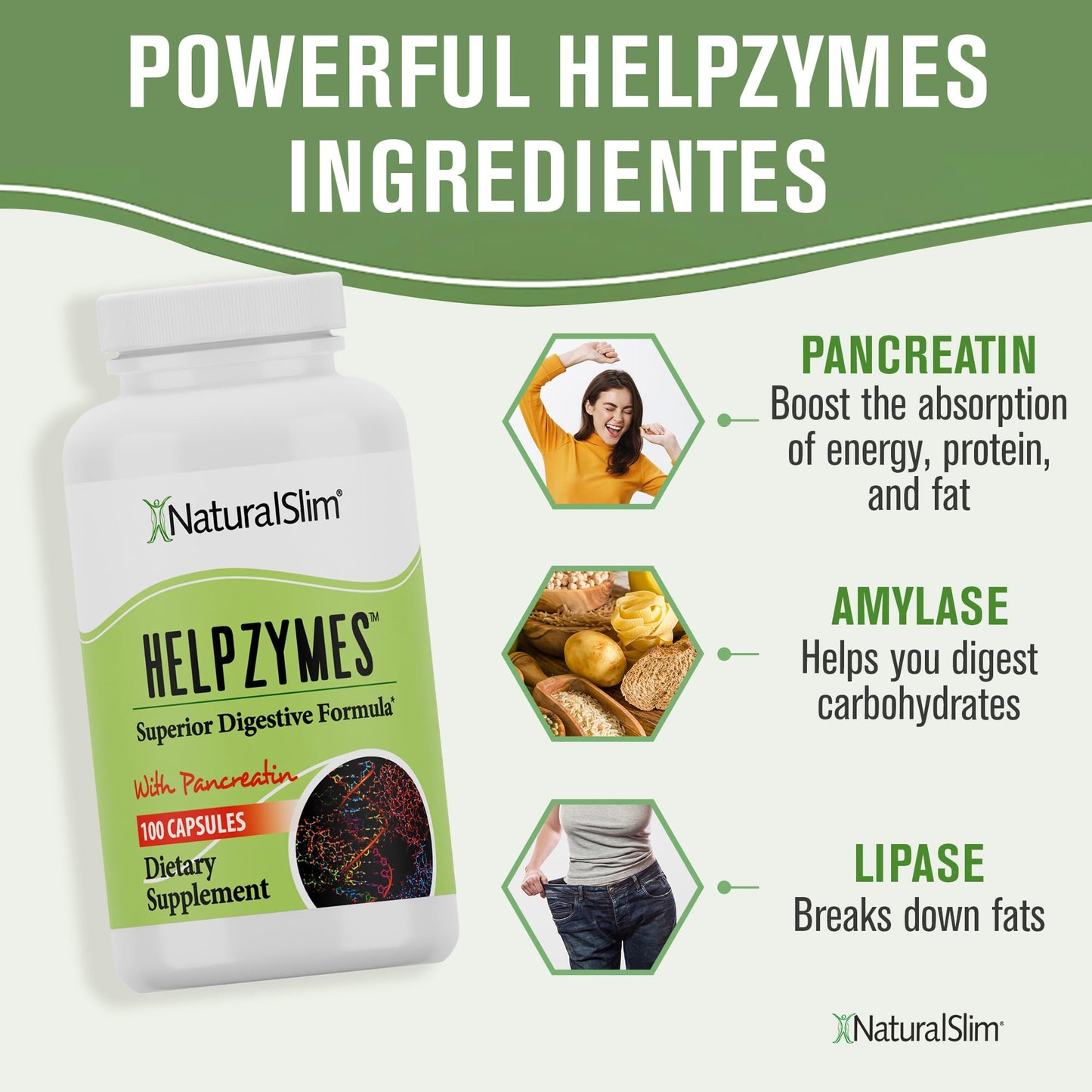 NaturalSlim imported digestive supplement for gut health and gas relief