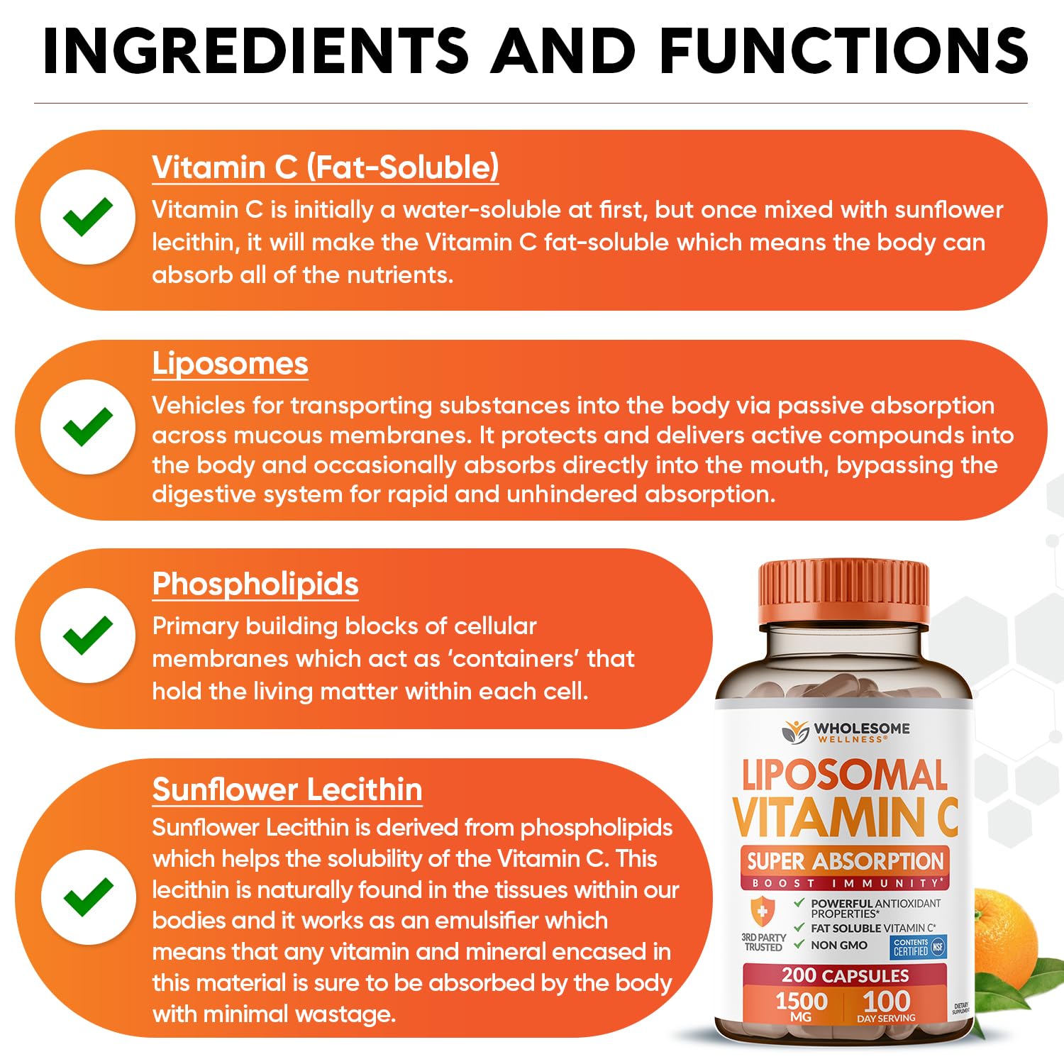 Authentic USA imported Wholesome Wellness dietary supplement bottle displayed on clean surface