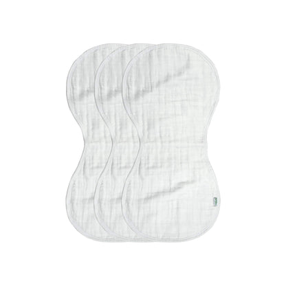 Parent using Green Sprouts burp cloth over shoulder