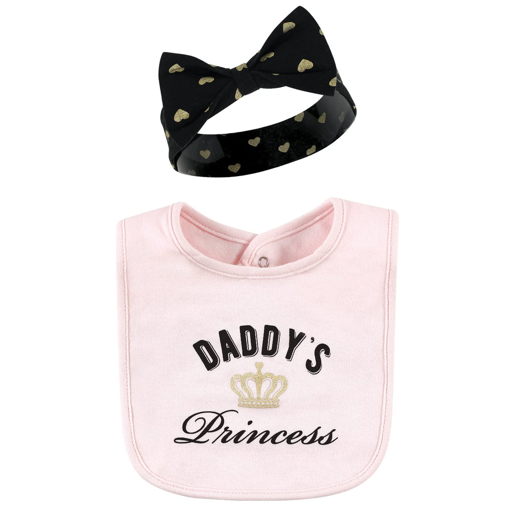 Coordinating Hudson Baby headband and bib set pattern display
