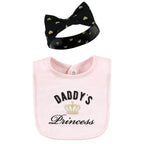 Coordinating Hudson Baby headband and bib set pattern display