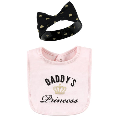 Coordinating Hudson Baby headband and bib set pattern display