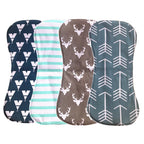 Arnzion curved cotton burp cloth showing shoulder fit