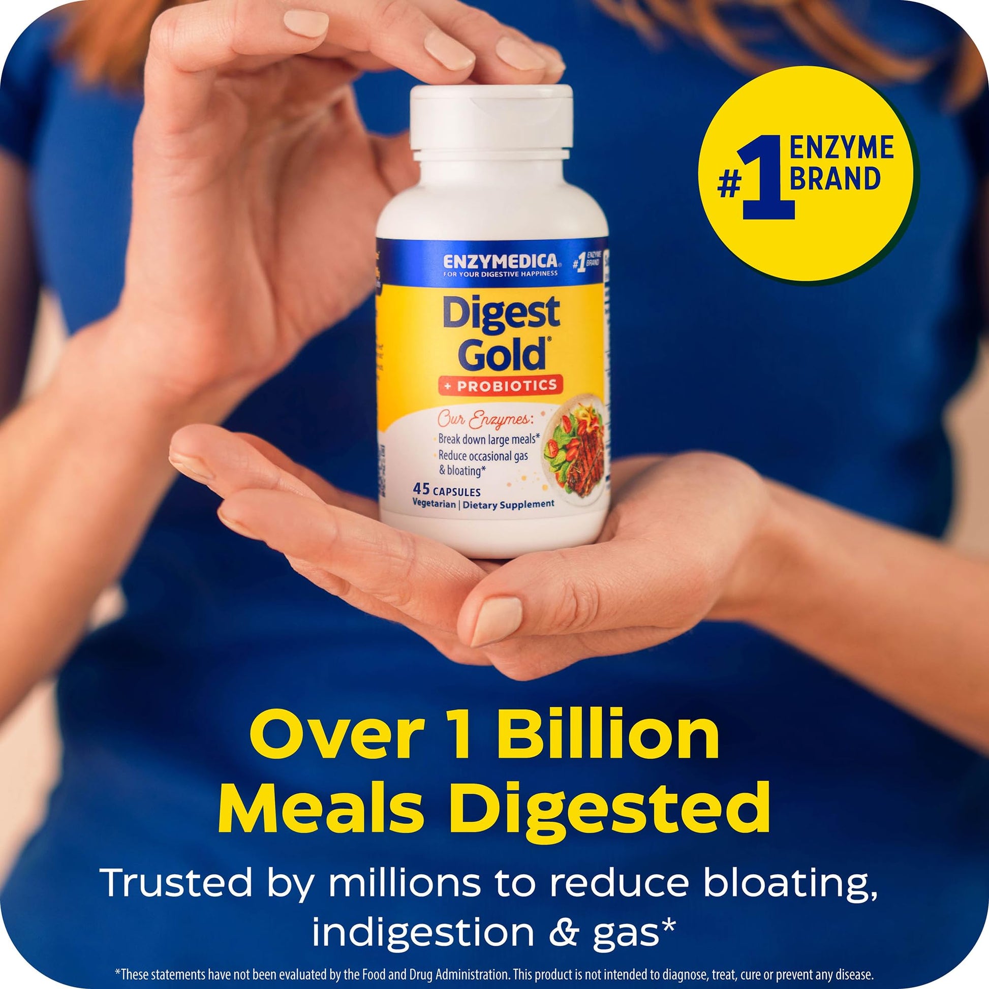 Enzymedica two in one digestive support formula bottle packaging layout design.