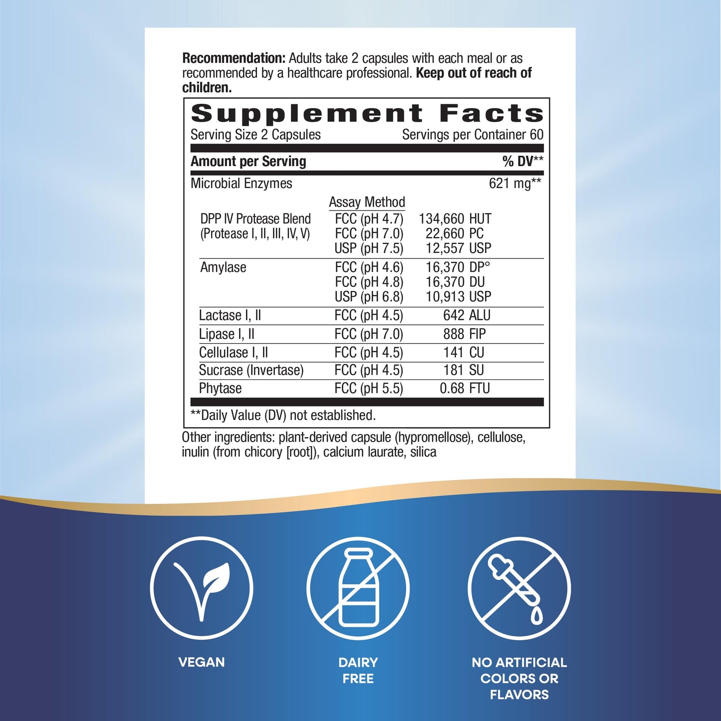 Premium plant derived wheat and dairy support capsules for digestive wellness