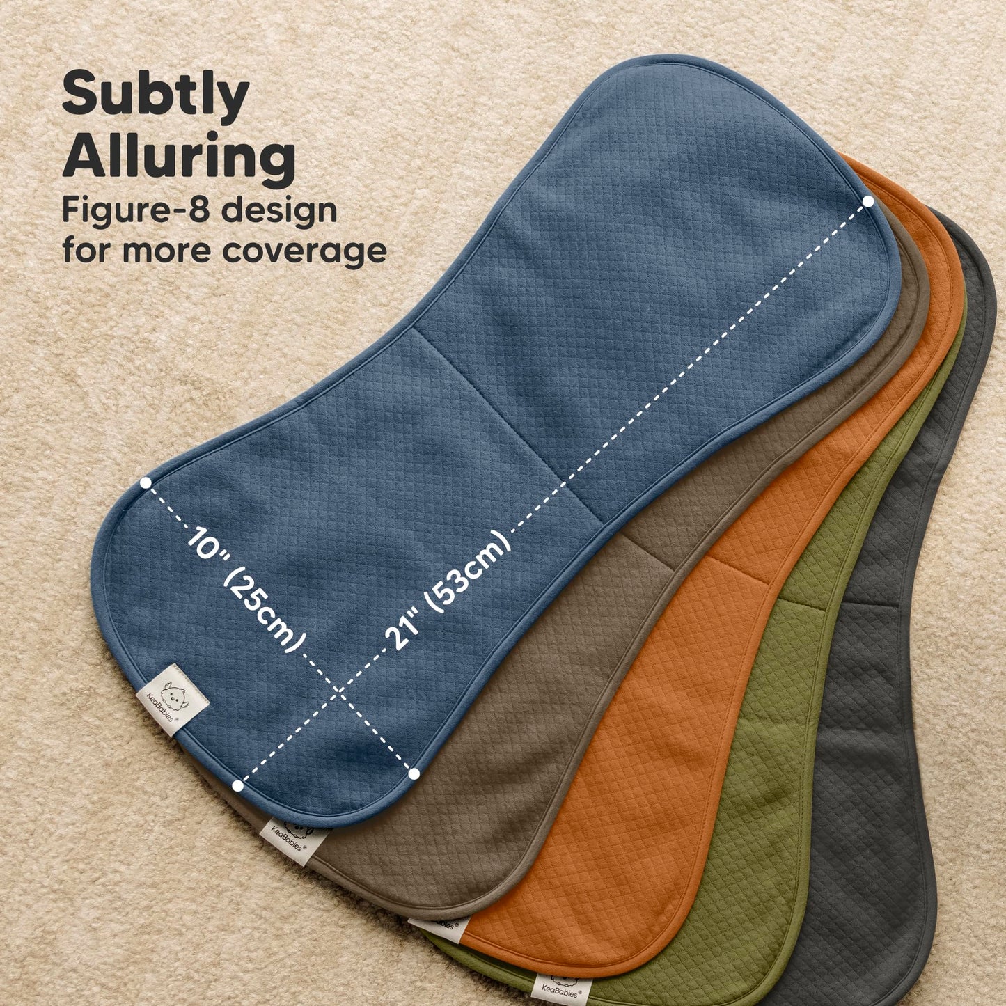 Parent using KeaBabies burp cloth on shoulder