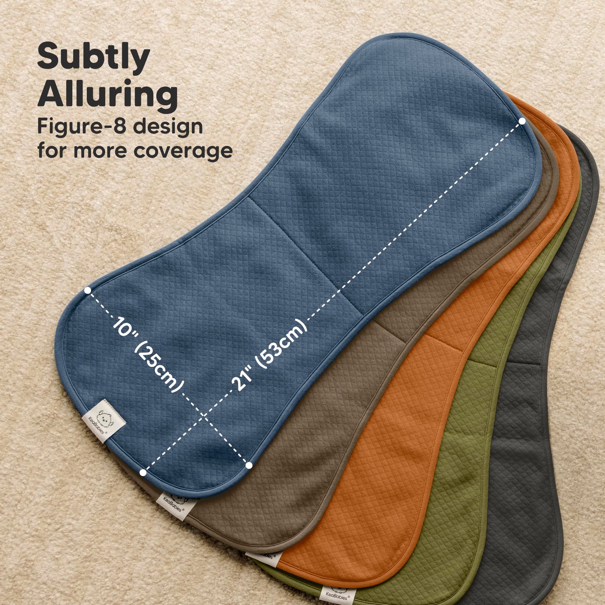 Parent using KeaBabies burp cloth on shoulder