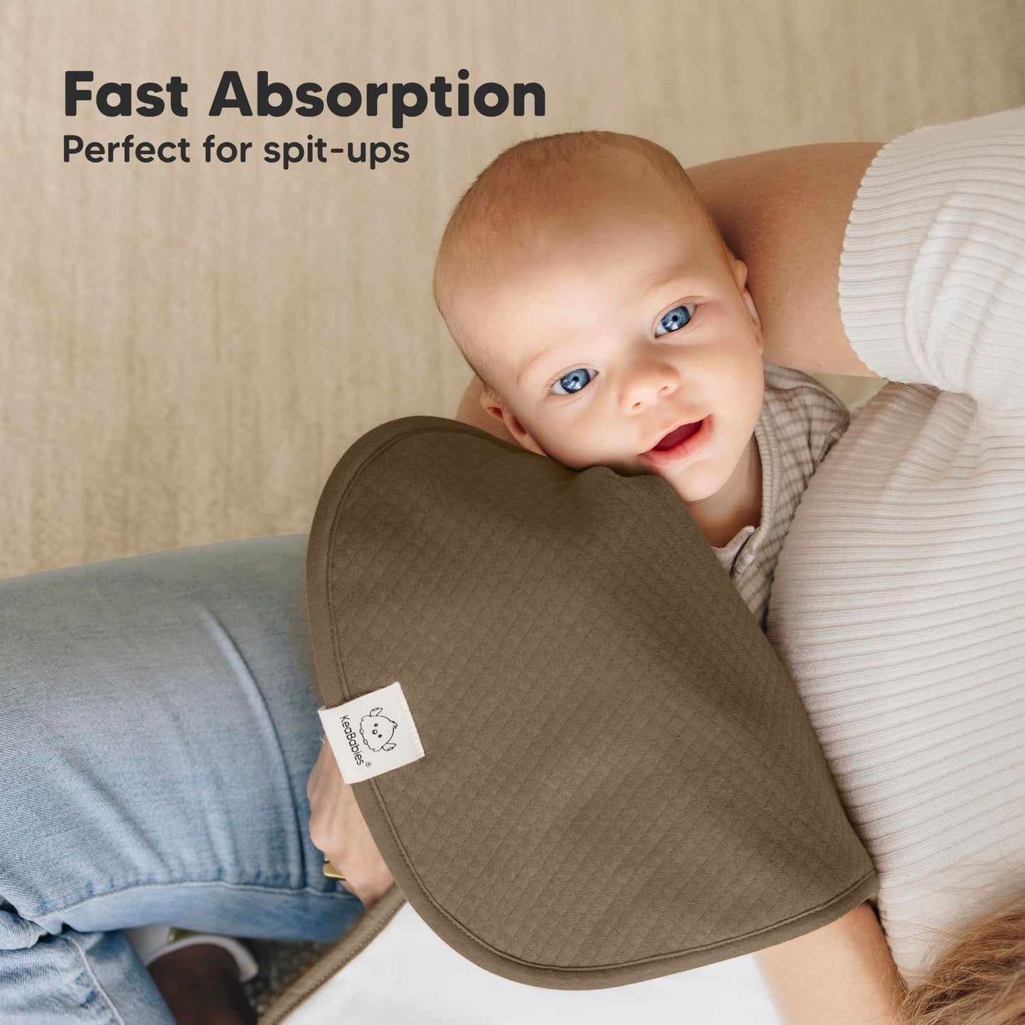 KeaBabies burp cloth figure-eight shape demonstration
