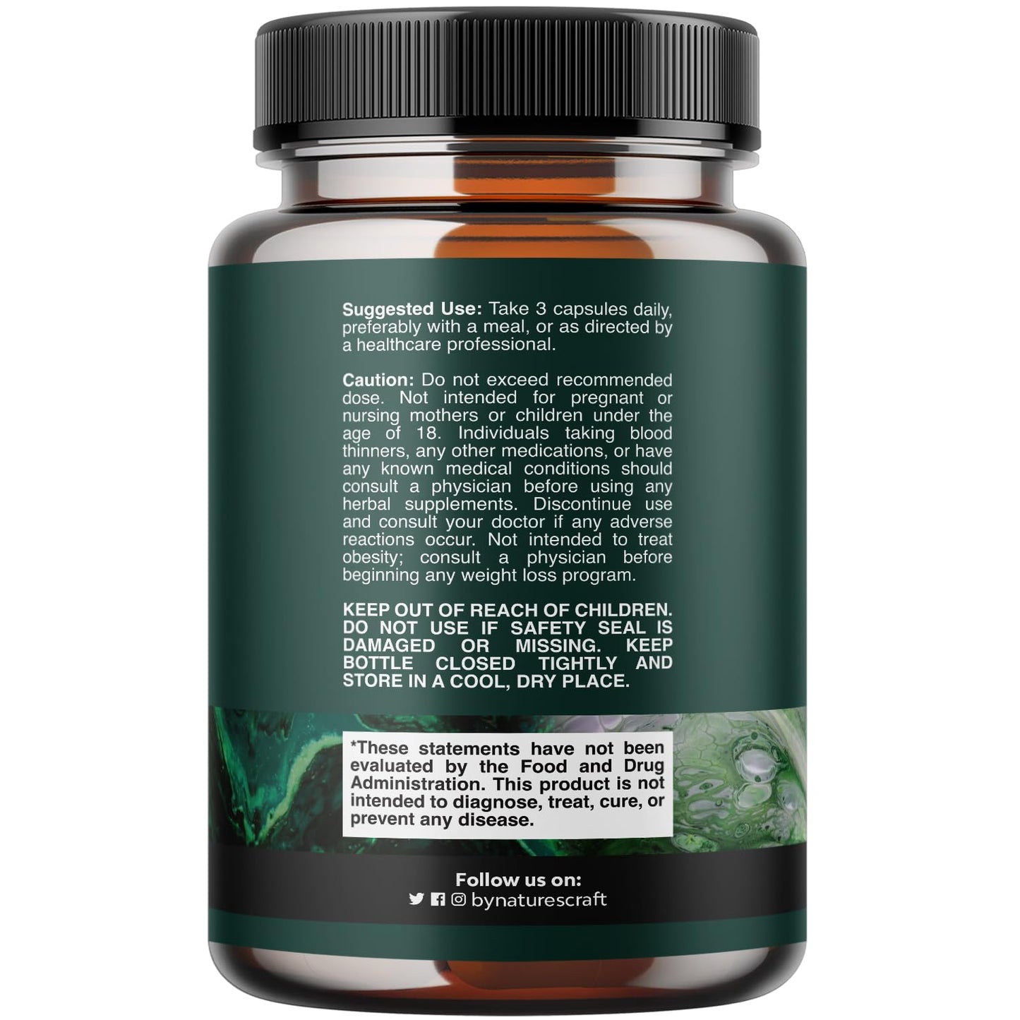 Natures Craft Ox Bile Complex 90 capsules supplement facts and ingredient label details