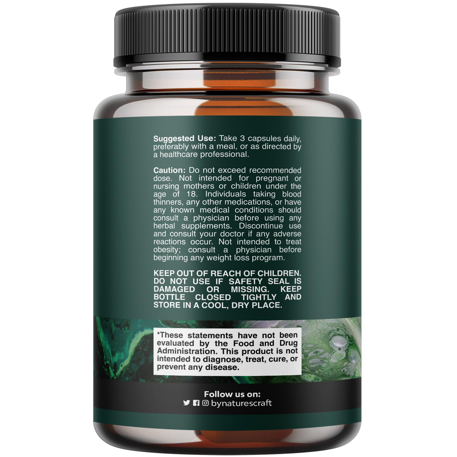 Natures Craft Ox Bile Complex 90 capsules supplement facts and ingredient label details