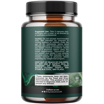 Natures Craft Ox Bile Complex 90 capsules supplement facts and ingredient label details