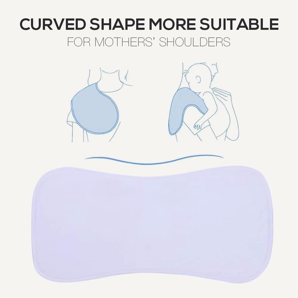 Gelisite baby burp cloths showing curved shoulder design