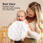 KeaBabies Nordic burp cloths stacked neatly on a nursery table