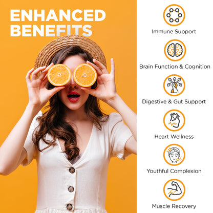 Nutrivein vitamin C antioxidant immune defense and collagen booster capsules display for skin and joint health