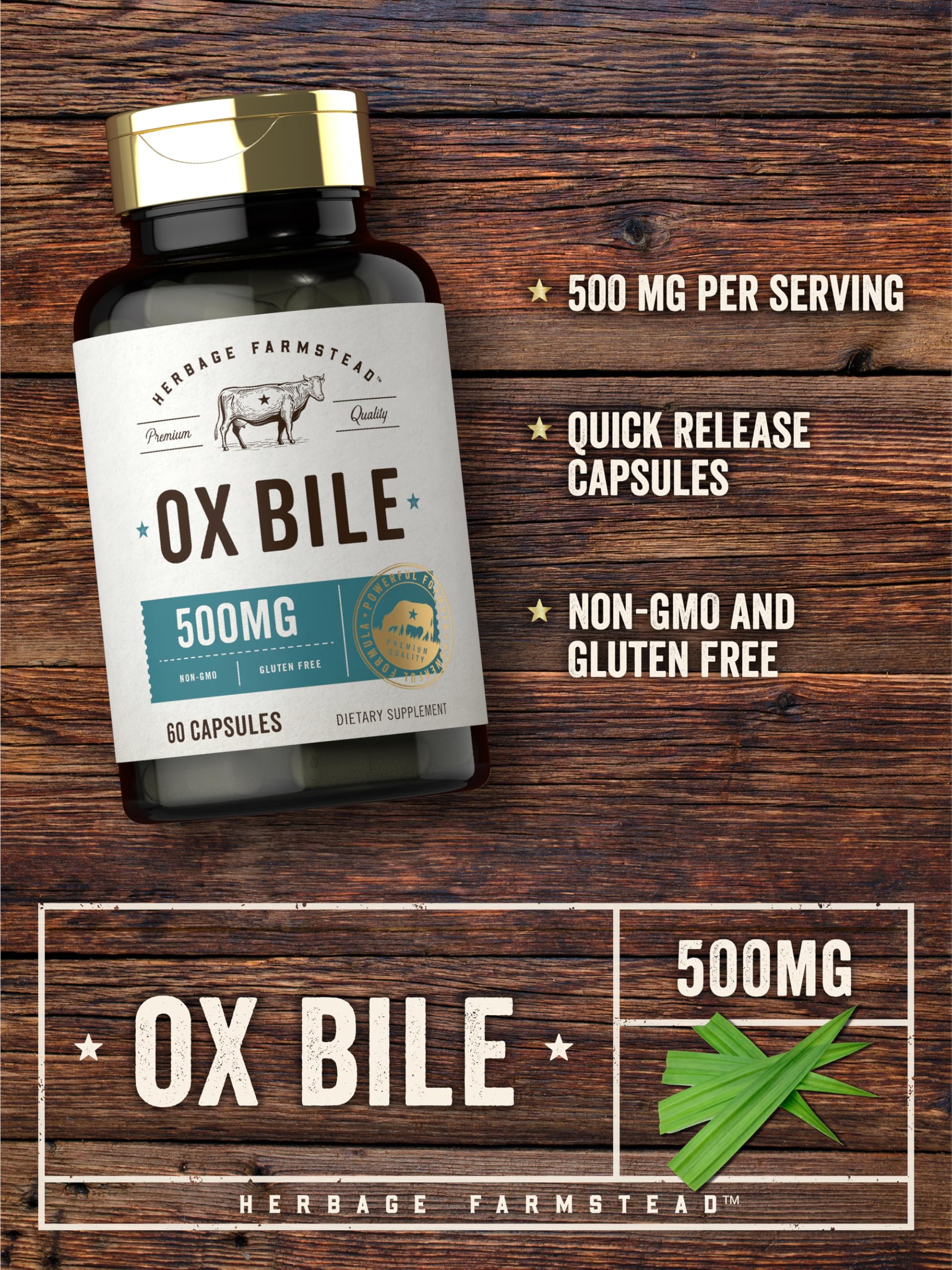 Carlyle Herbage Farmstead authentic imported ox bile supplement package packaging