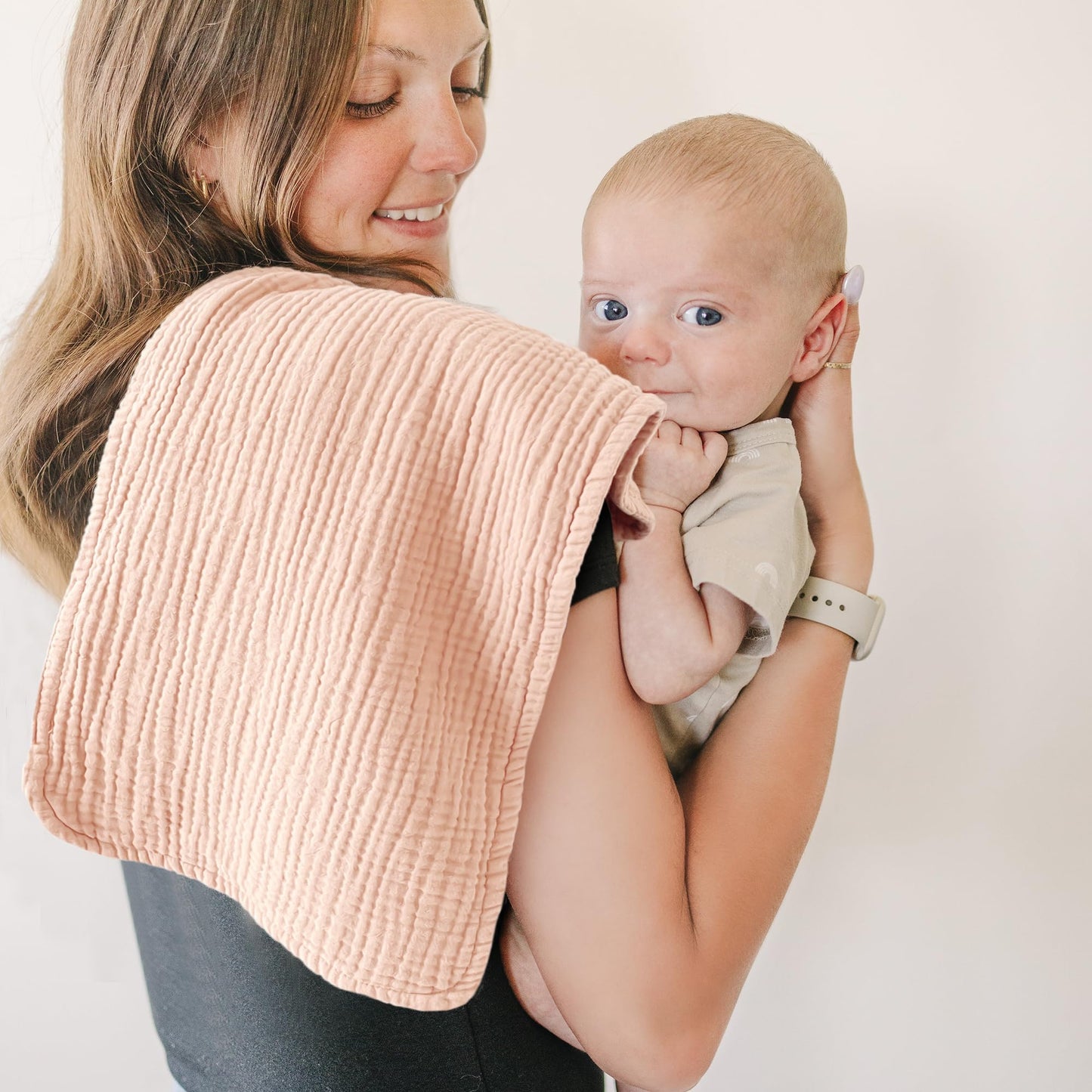 Close up of 100 percent cotton muslin fabric texture
