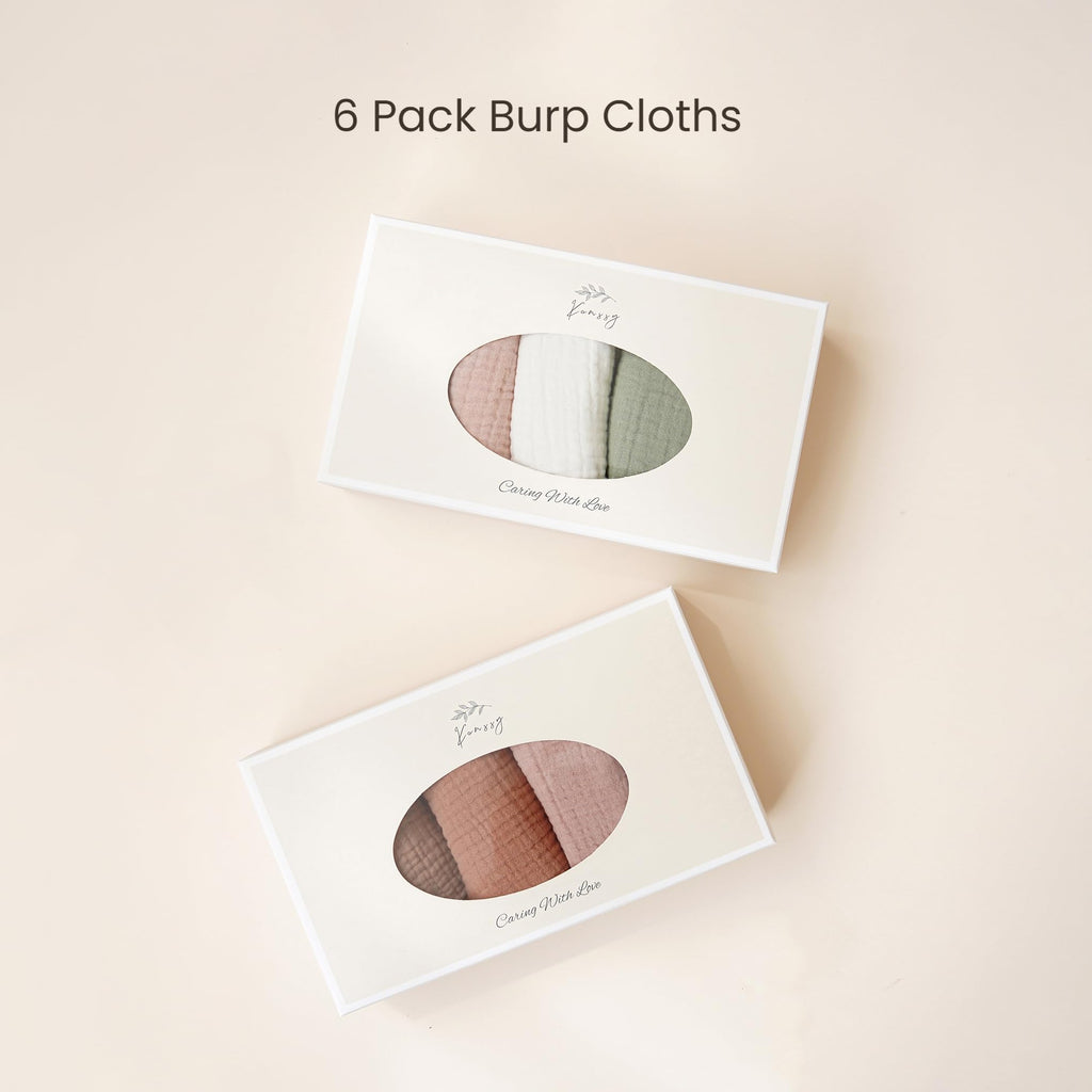 Konssy muslin cloths neatly packaged for baby registry gift