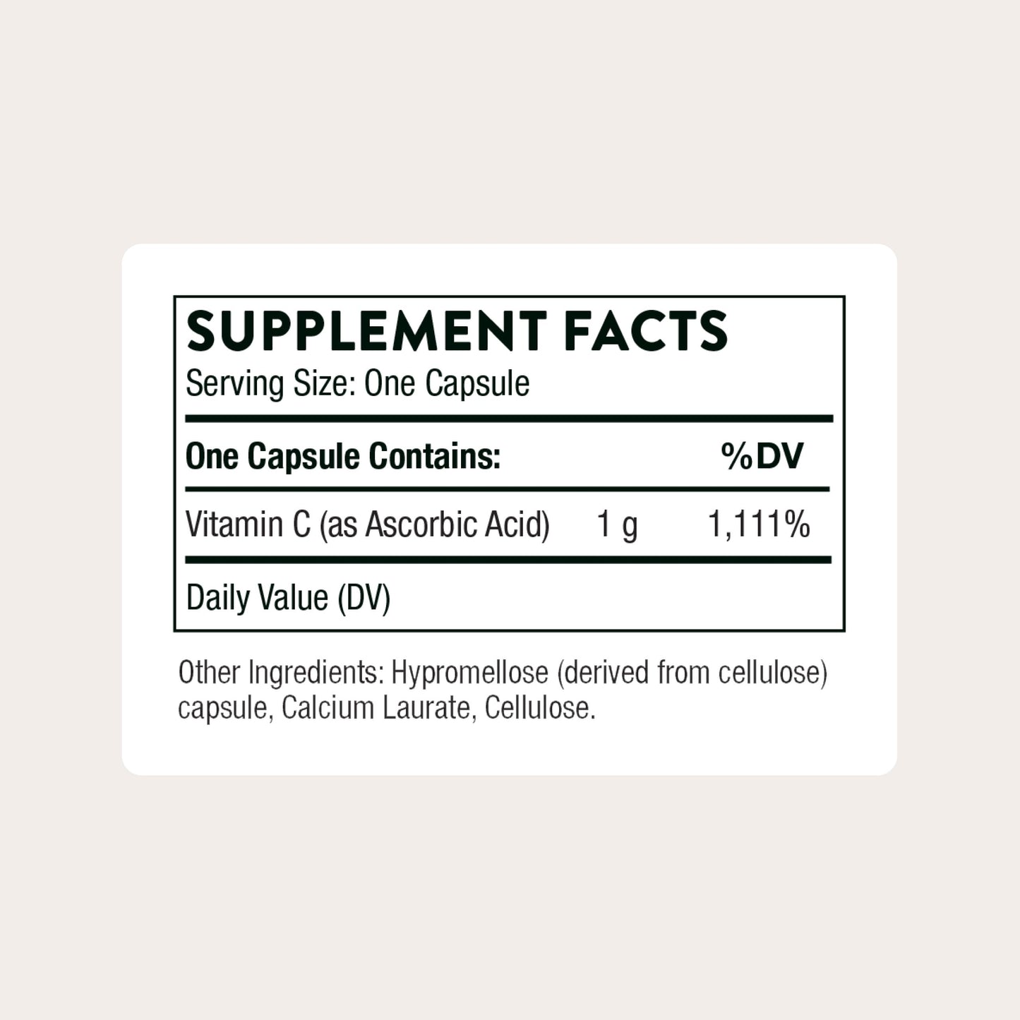 Thorne ascorbic acid sixty vegetarian capsules for collagen formation and skin health
