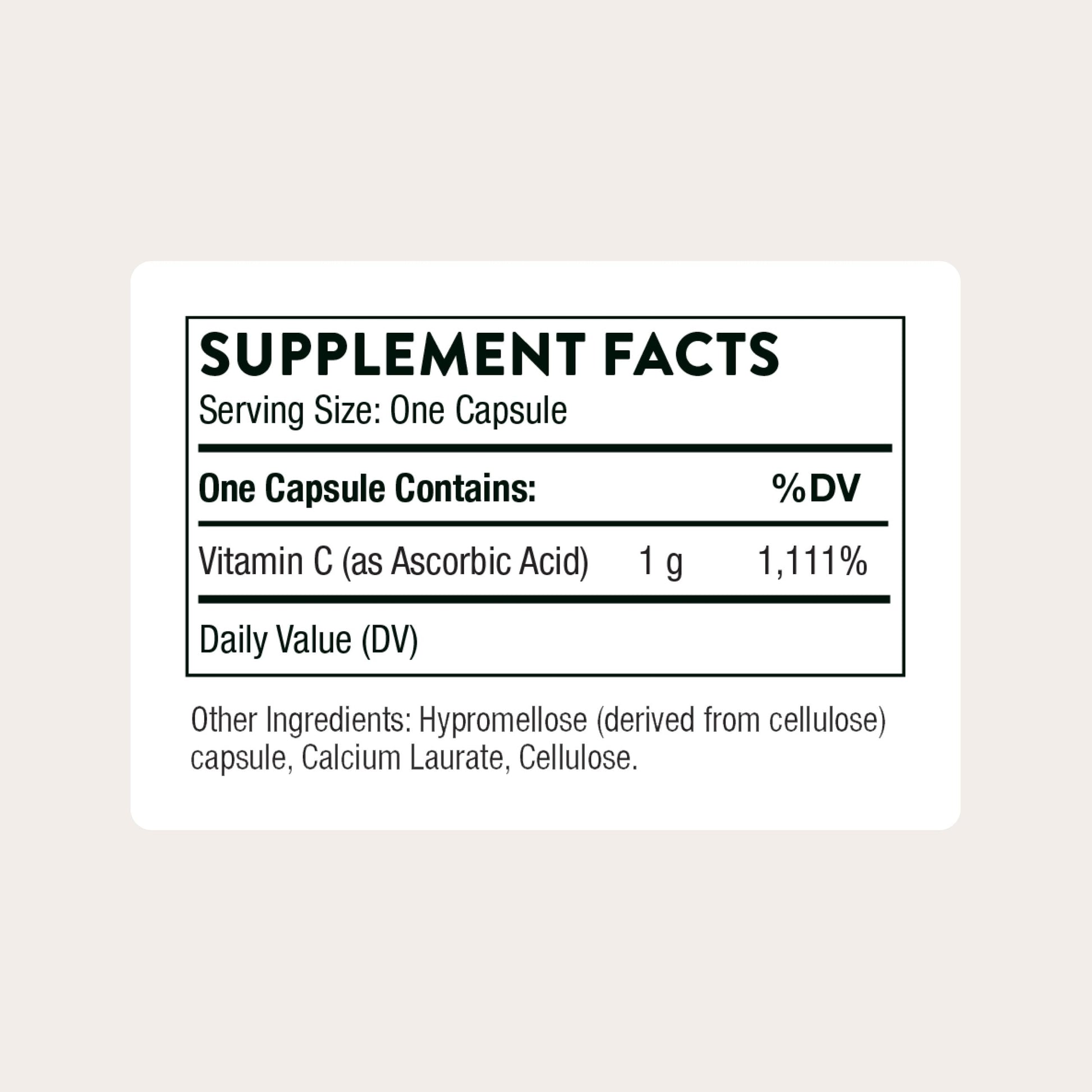Thorne ascorbic acid sixty vegetarian capsules for collagen formation and skin health