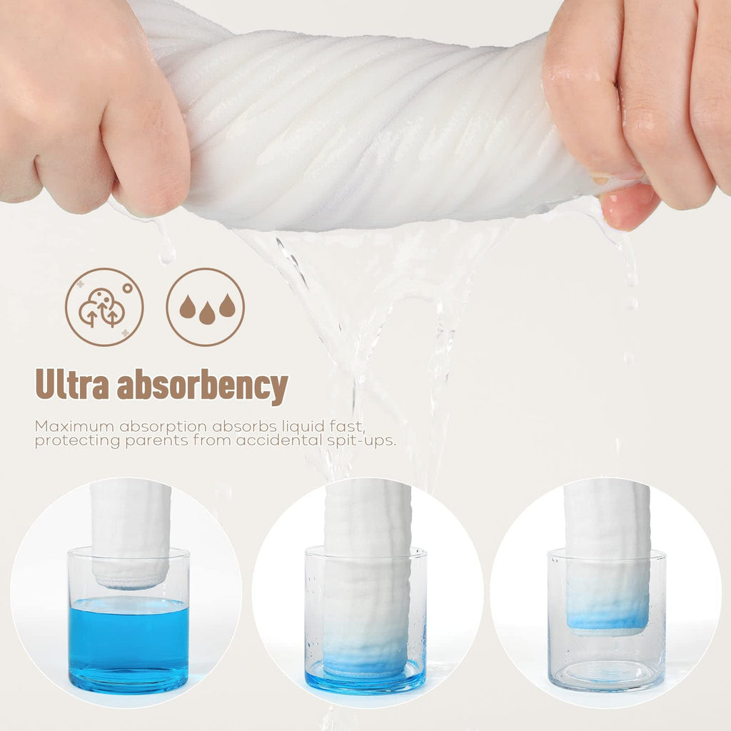 Stack of ten Yoofoss muslin cloths for infants