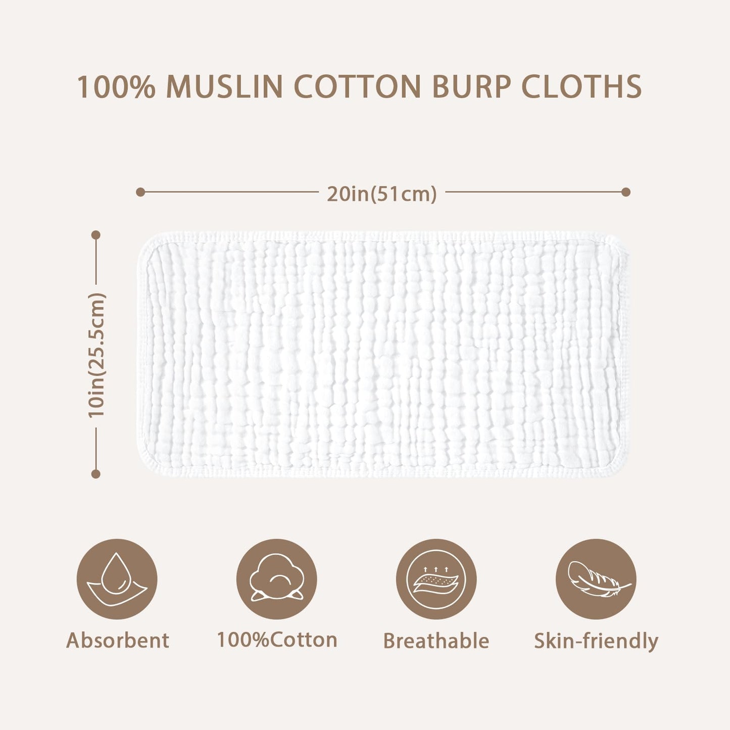 Yoofoss muslin cloth showing 6-layer fabric texture
