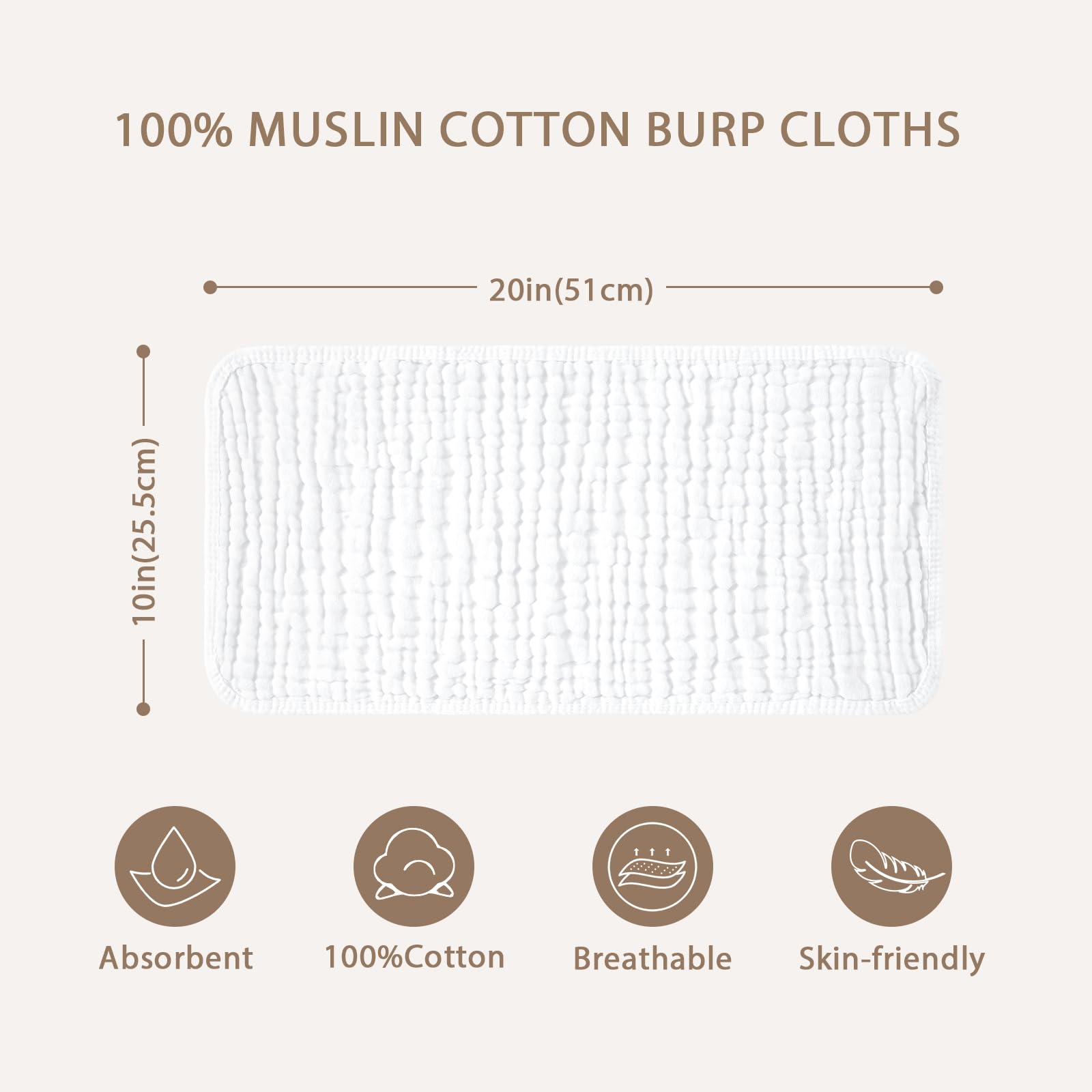 Yoofoss muslin cloth showing 6-layer fabric texture