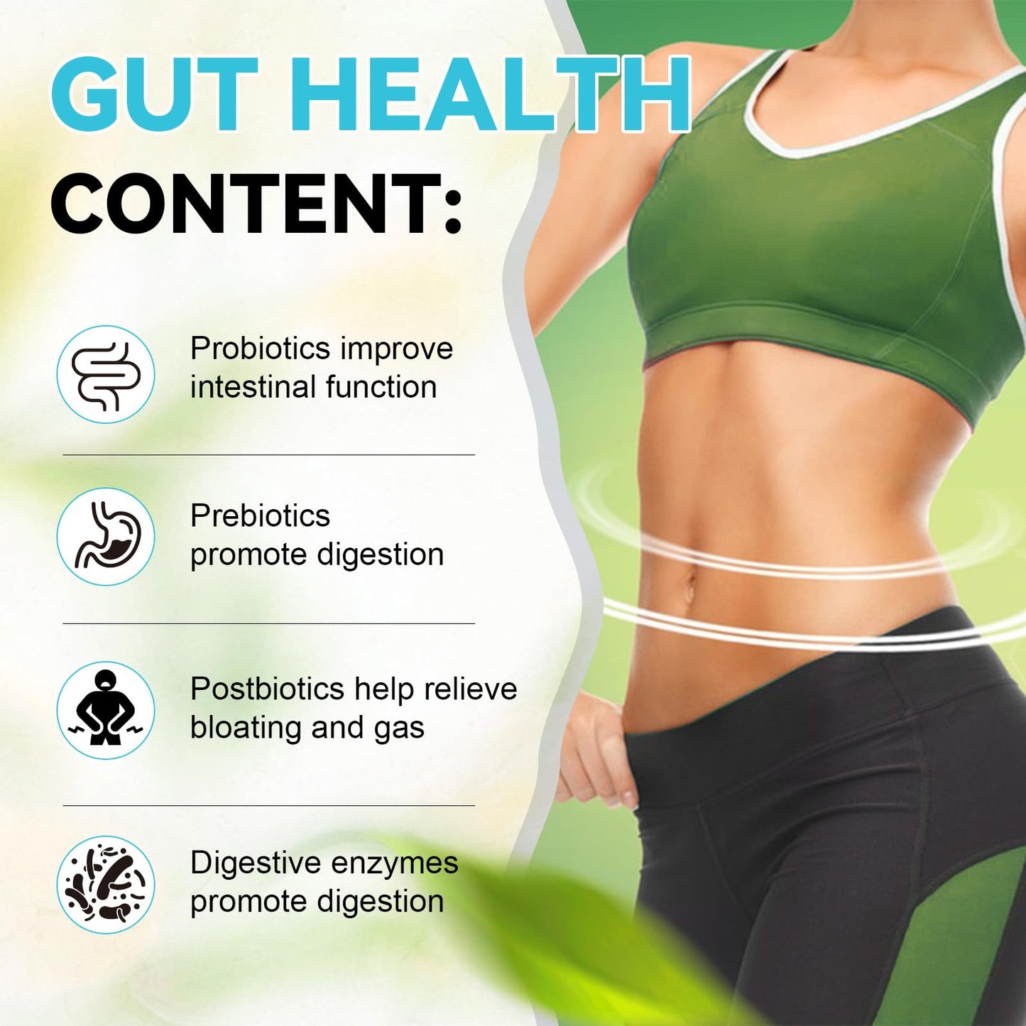 Close-up of Totaria daily digestive supplement label details showing prebiotics and postbiotics ingredients.