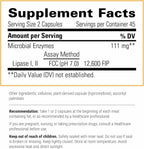 Integrative Therapeutics Lipase Concentrate HP supplement facts label