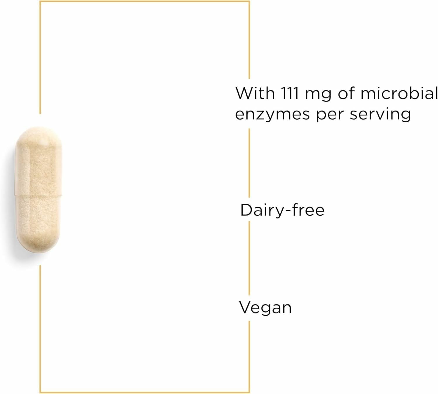 Authentic USA imported high potency lipase enzyme bottle for bloating relief