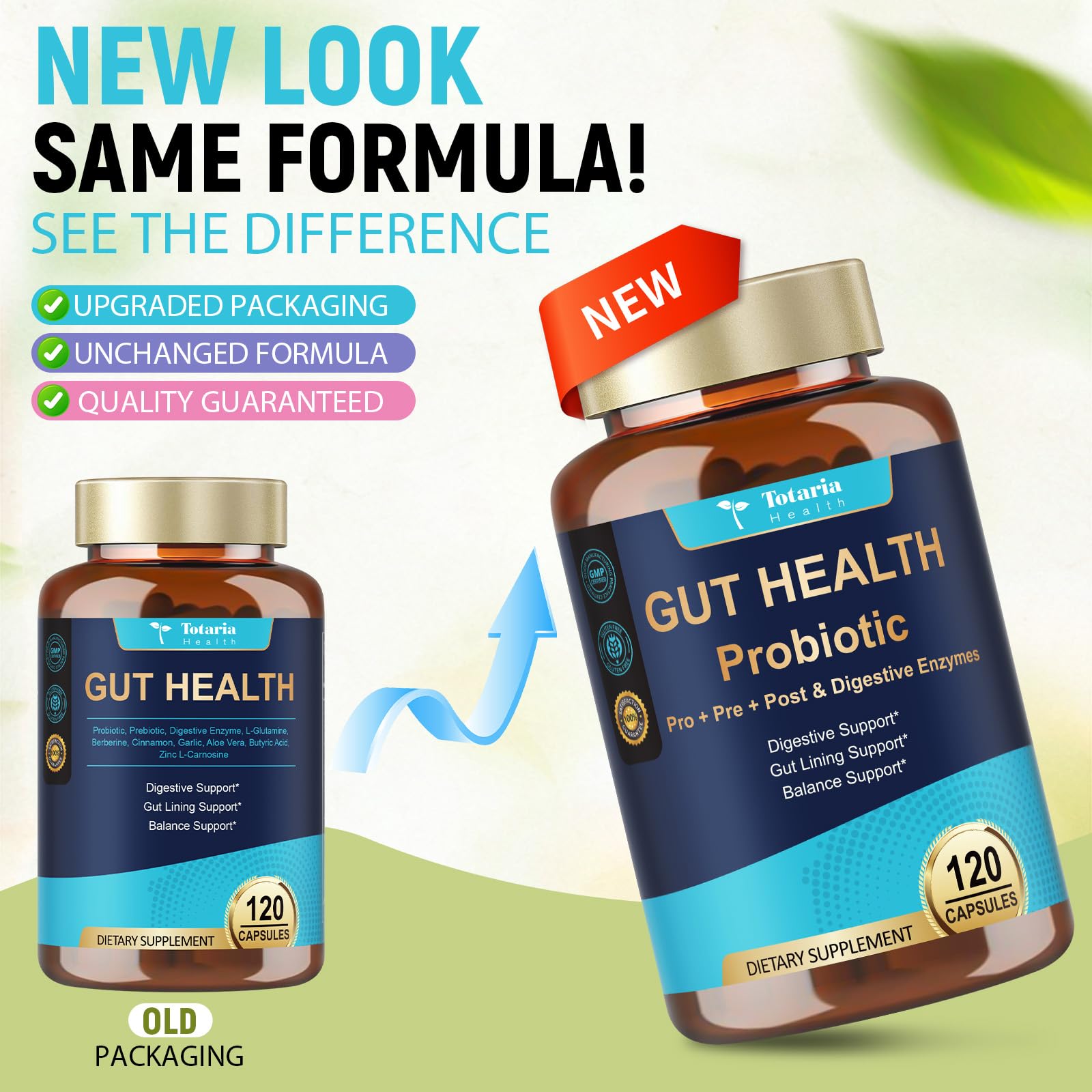 Totaria vegan dietary capsules standing upright showing the premium American health brand logo.