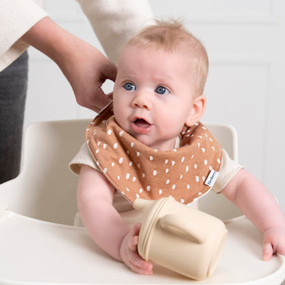 Close up of soft cotton jersey and fleece fabric on Gerber baby bibs