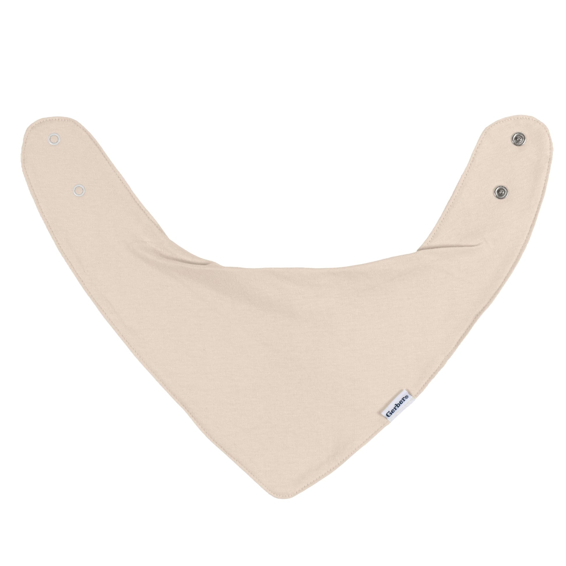 Gerber bandana bibs displayed on baby clothing for style reference