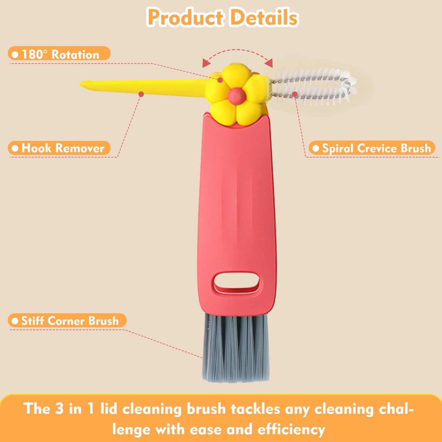 Jxmltt bottle cleaning tool showing spiral brush detail