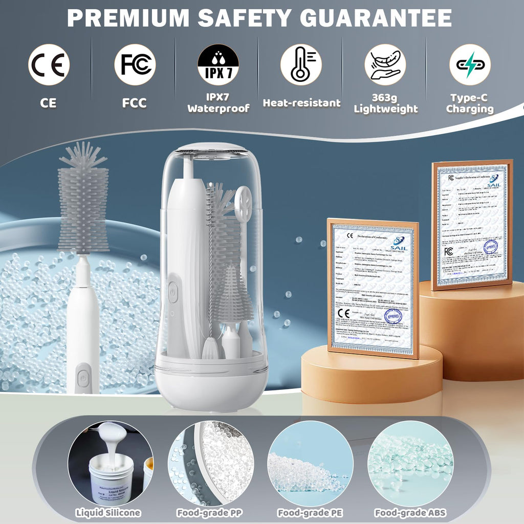 IvyWind bottle cleaner set featuring UV sterilization lid