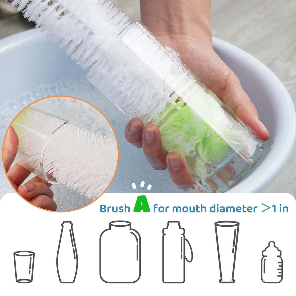 LiKee brush cleaning a tall water bottle