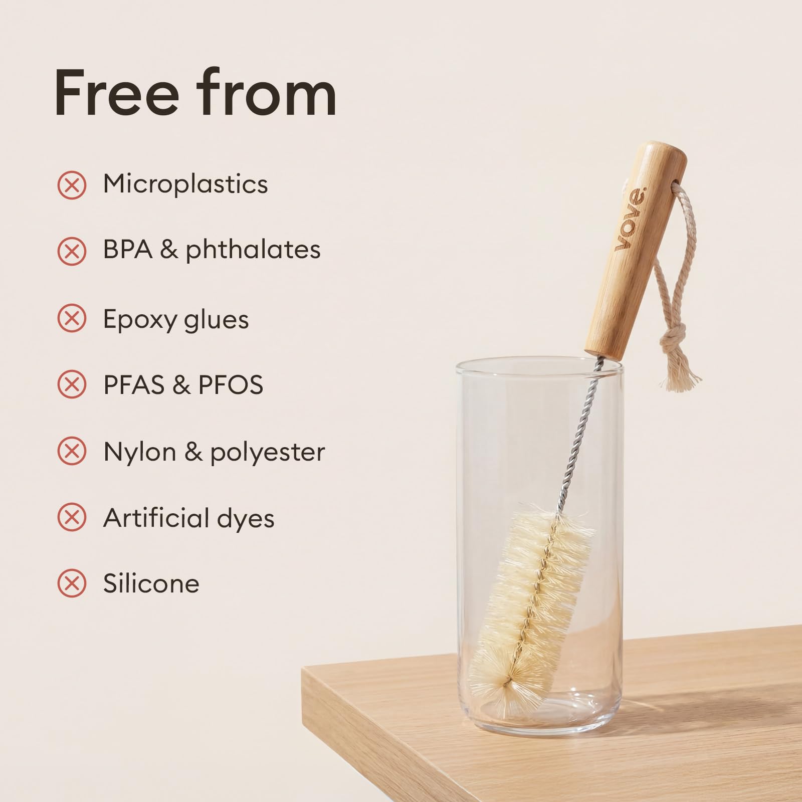 Vove straw cleaner brush inside a reusable metal straw